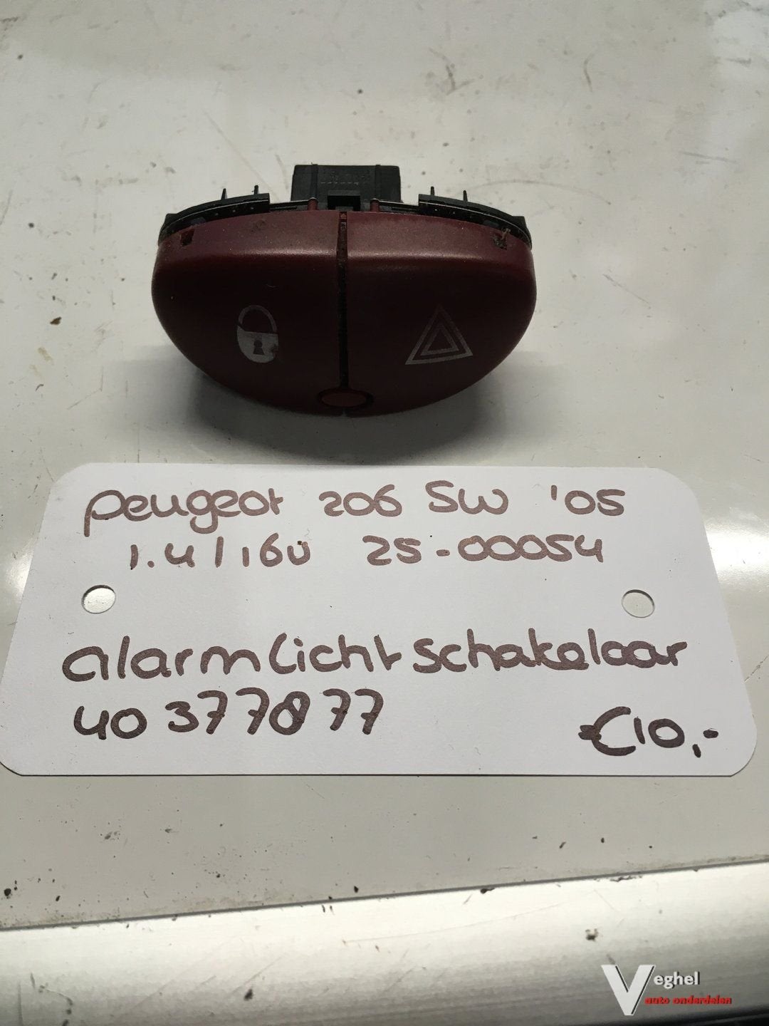 Peugeot 206 Sw 1.4 16v 2005 2500054   Alarmlichtschakelaar 4, -, Utilisé, -, -