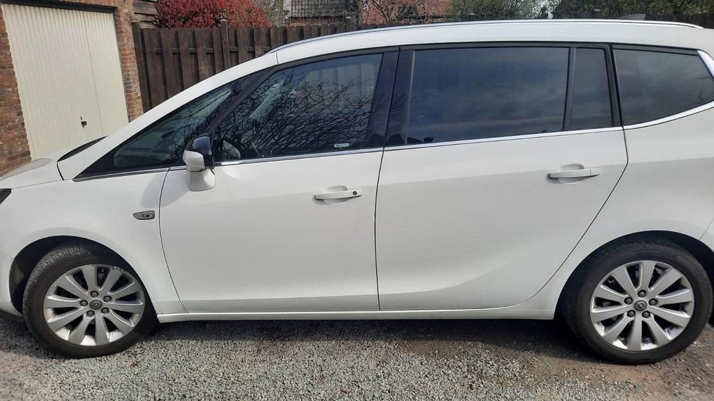 opel zafira tourer, Monovolume, Leder en Stof, Wit, Particulier