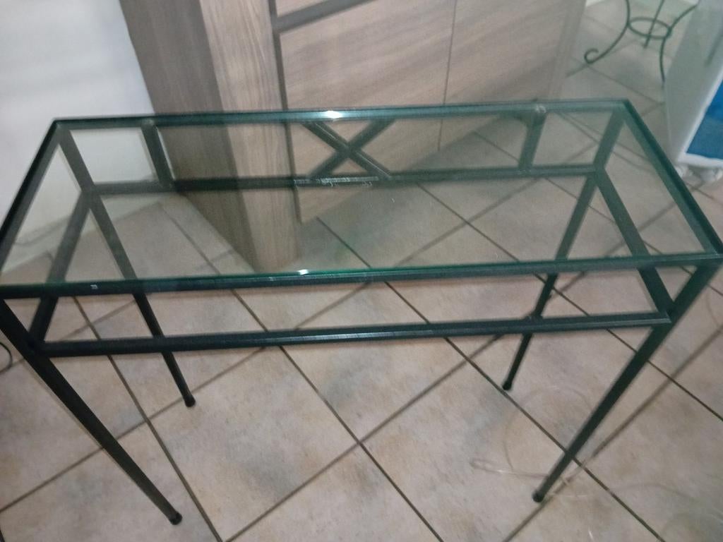 Smeedijzeren tafeltje, Huis en Inrichting, Ophalen, Glas