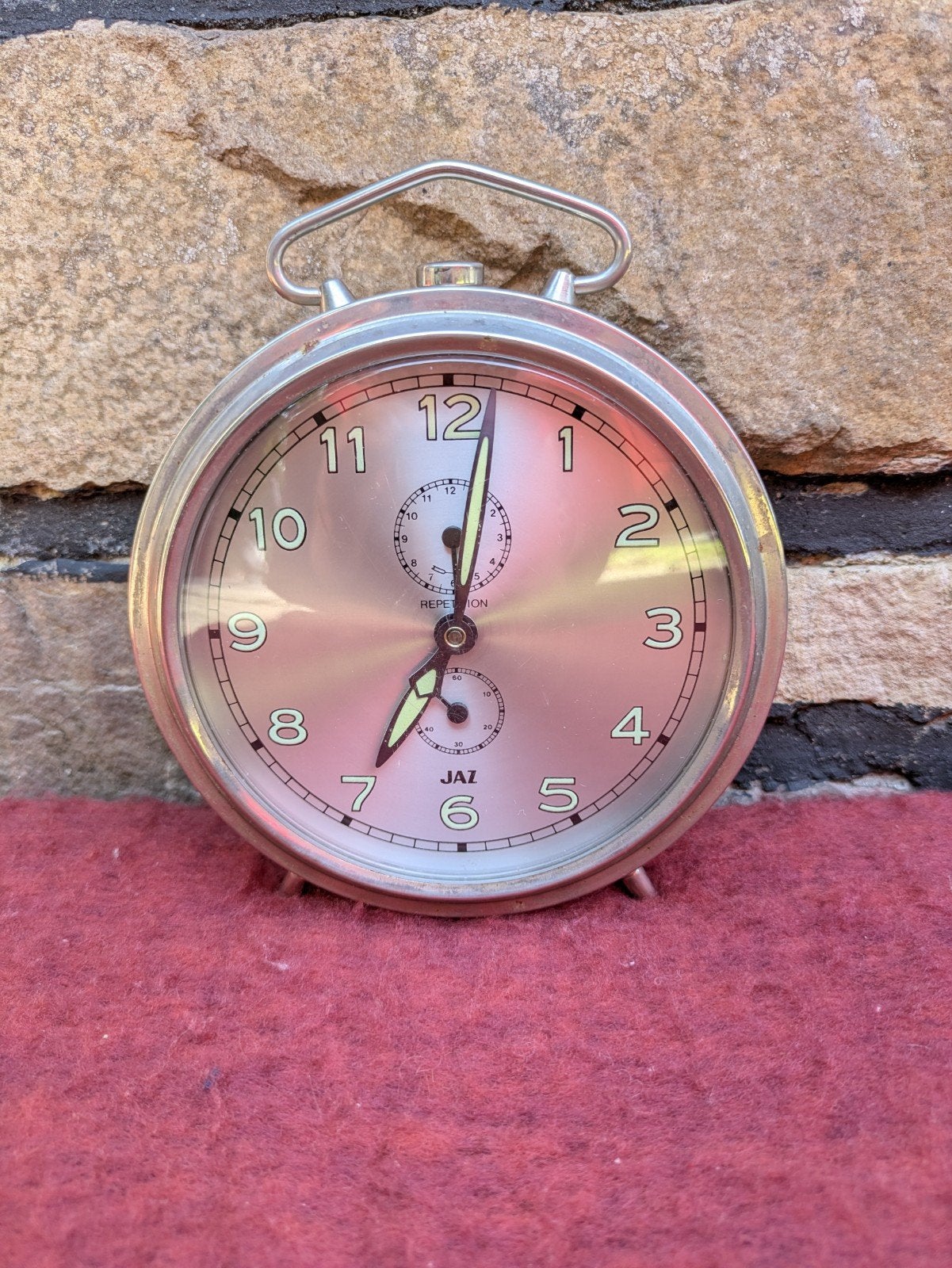 vintage Jaz Repetition mechanical alarm clock, Handtassen en Accessoires, Overige merken, Overige materialen, Zakhorloge, Ophalen of Verzenden
