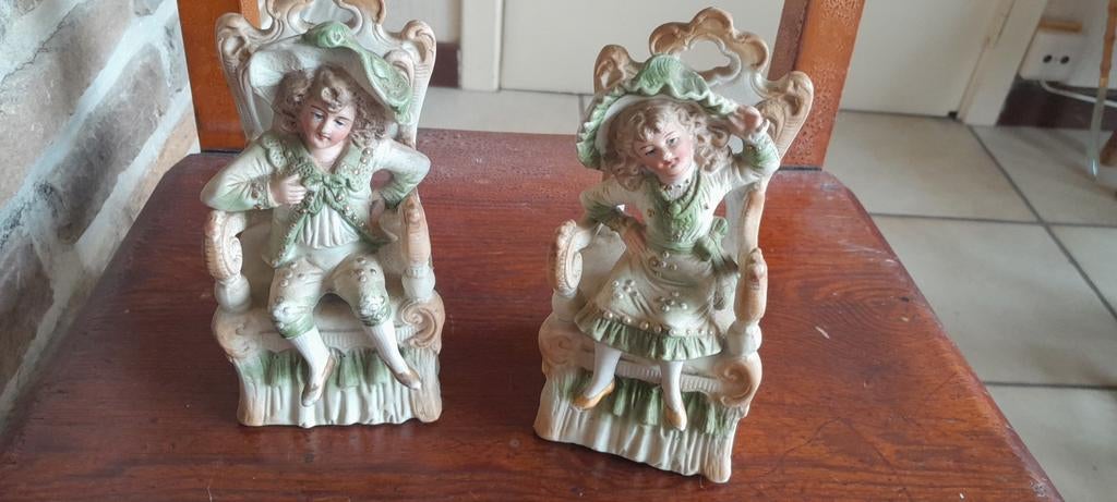 Statuettes en biscuit de porcelaine, Antiquités & Art, Enlèvement ou Envoi