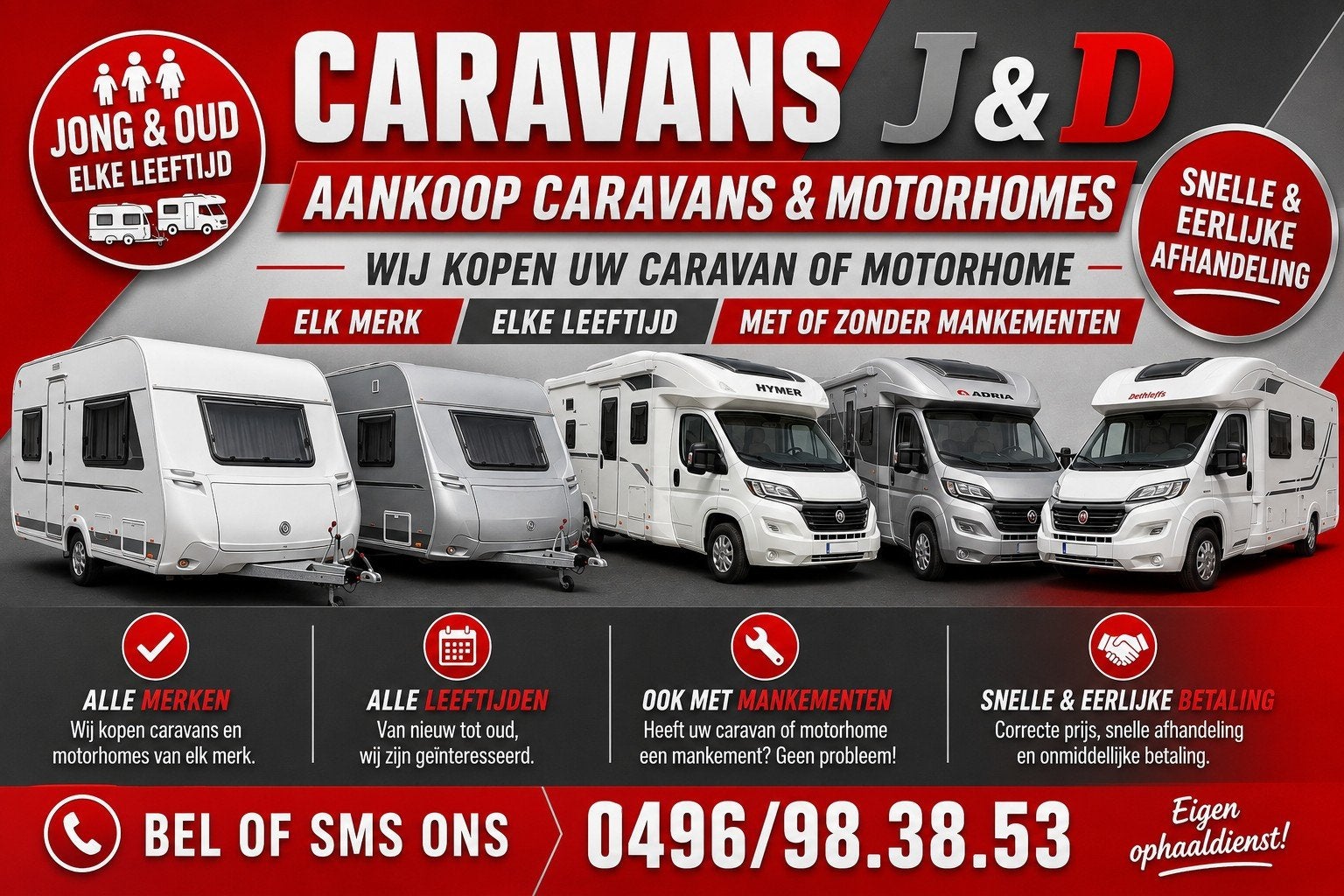 Aankoop caravans-motorhomes, Enlèvement