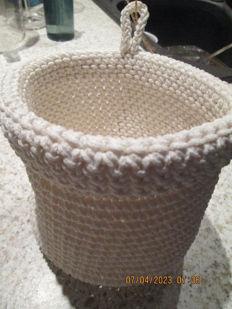 Panier de rangement en coton blanc 21 X 19,5 cm, Neuf, Tressé, Rond, Enlèvement