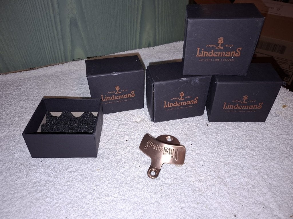 4 Lindemans flessenopeners, nieuw, Ophalen of Verzenden, Nieuw, Flesje(s), Overige merken