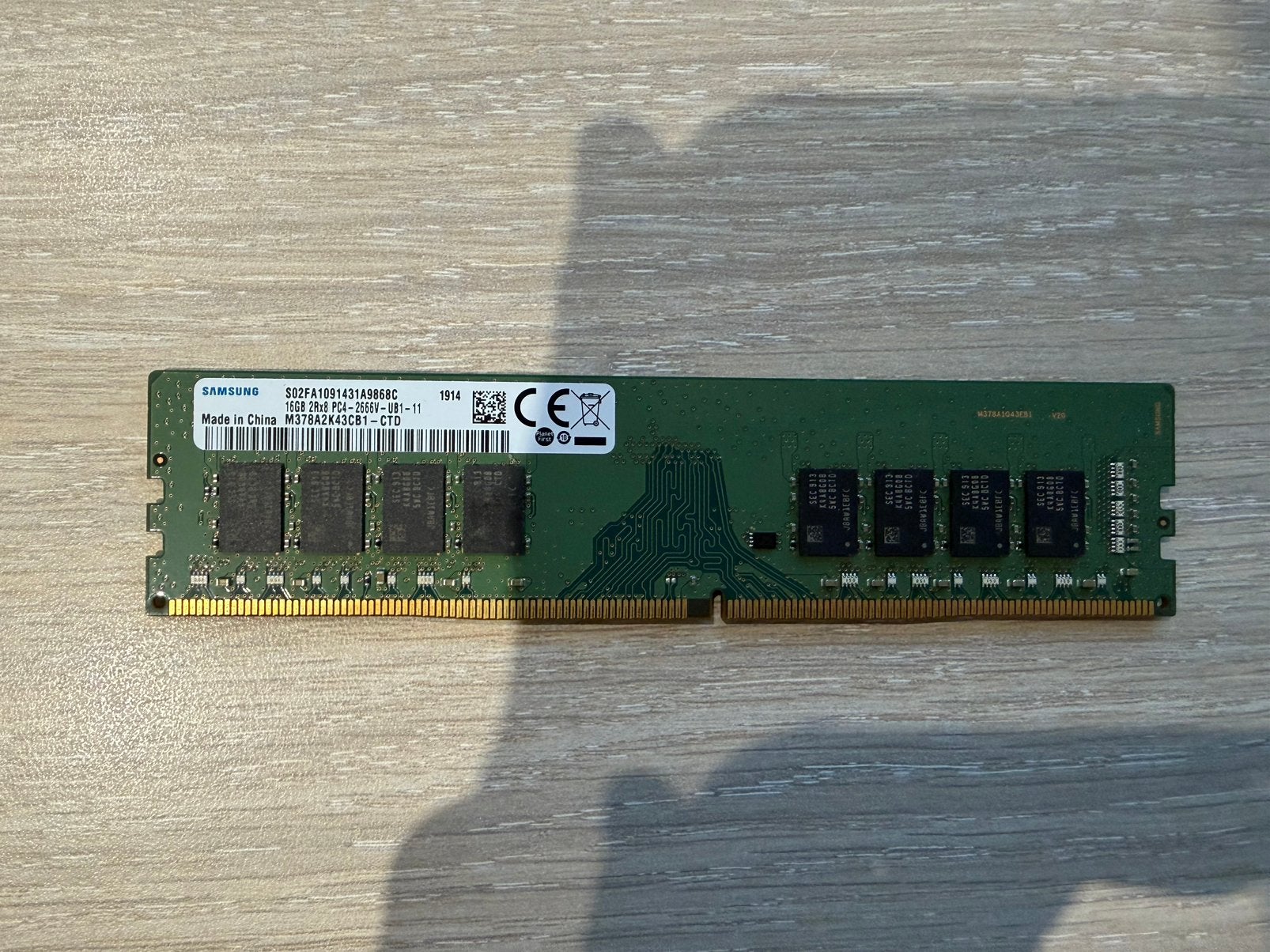 16GB DDR4 2666, Computers en Software, DDR4, Ophalen of Verzenden, Zo goed als nieuw, Desktop