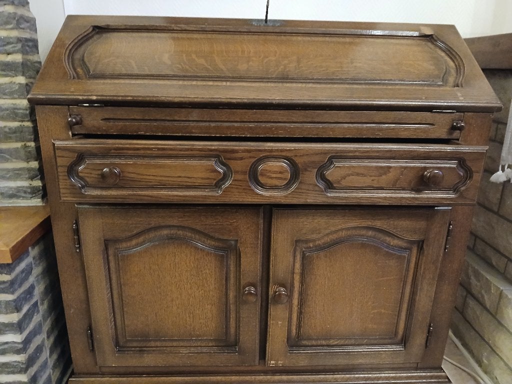 Meuble secrétaire en chêne, Ophalen, Gebruikt