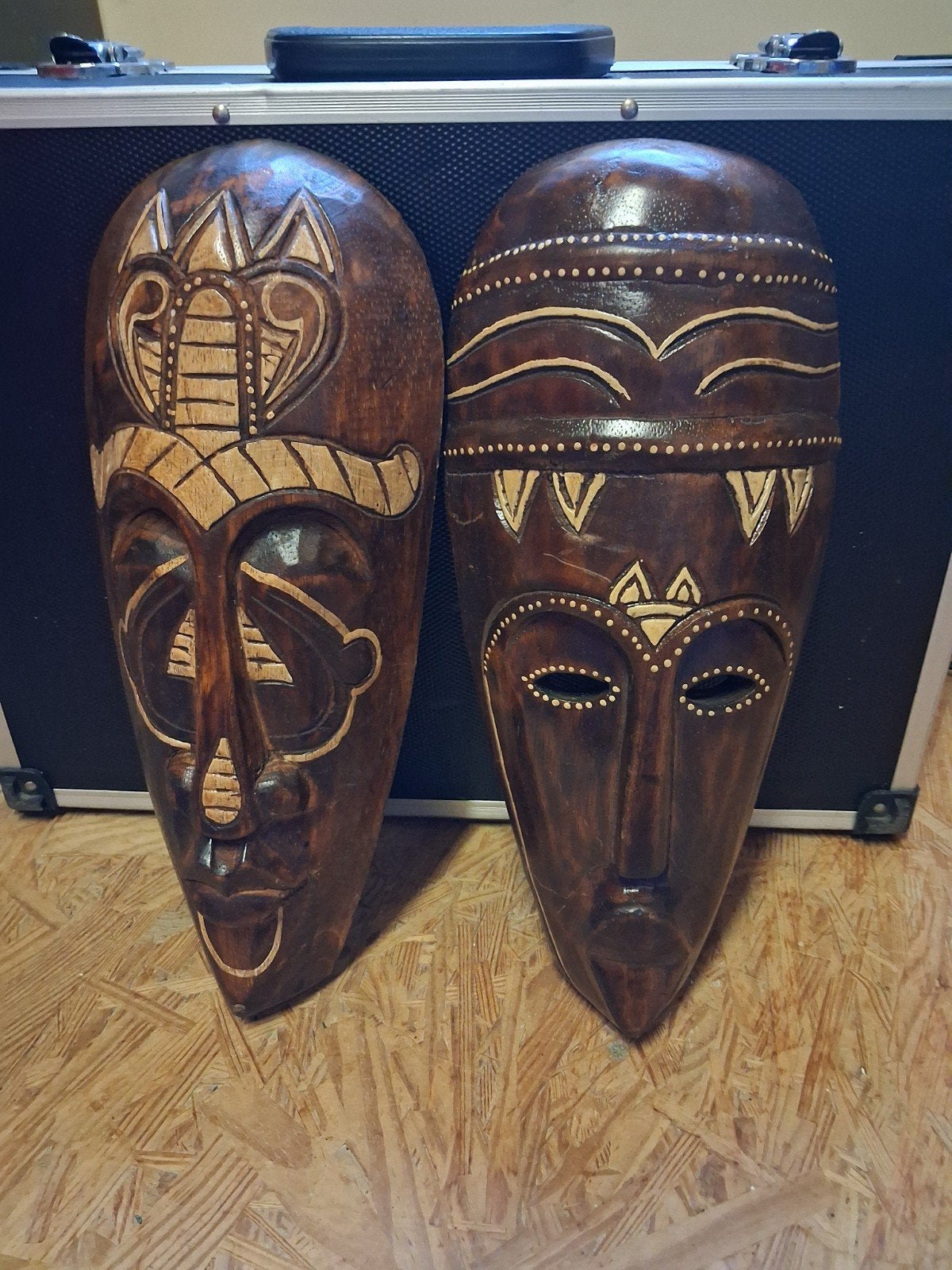 houten afrikaanse maskers, Bruin, Afrika, Op te hangen, 35 cm