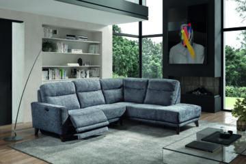 Nieuw stoffen hoeksalon met 1 elektrische relax 1995 euro., Huis en Inrichting, Ophalen, Nieuw, Stof