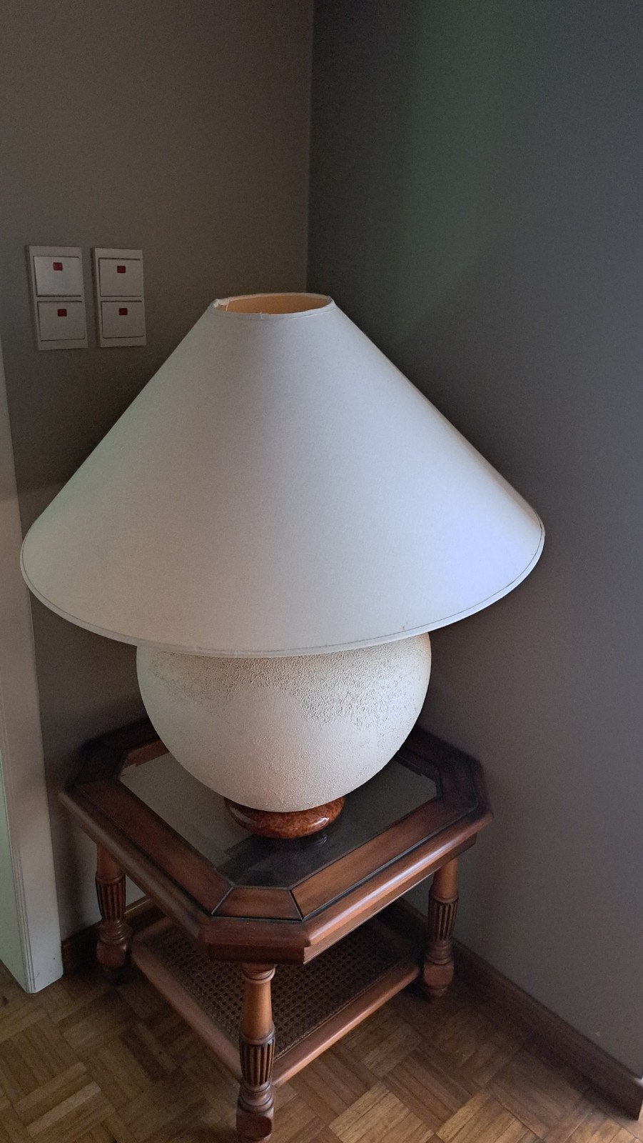 2 grote schemerlampen met keramische voet .p, Huis en Inrichting, Ophalen