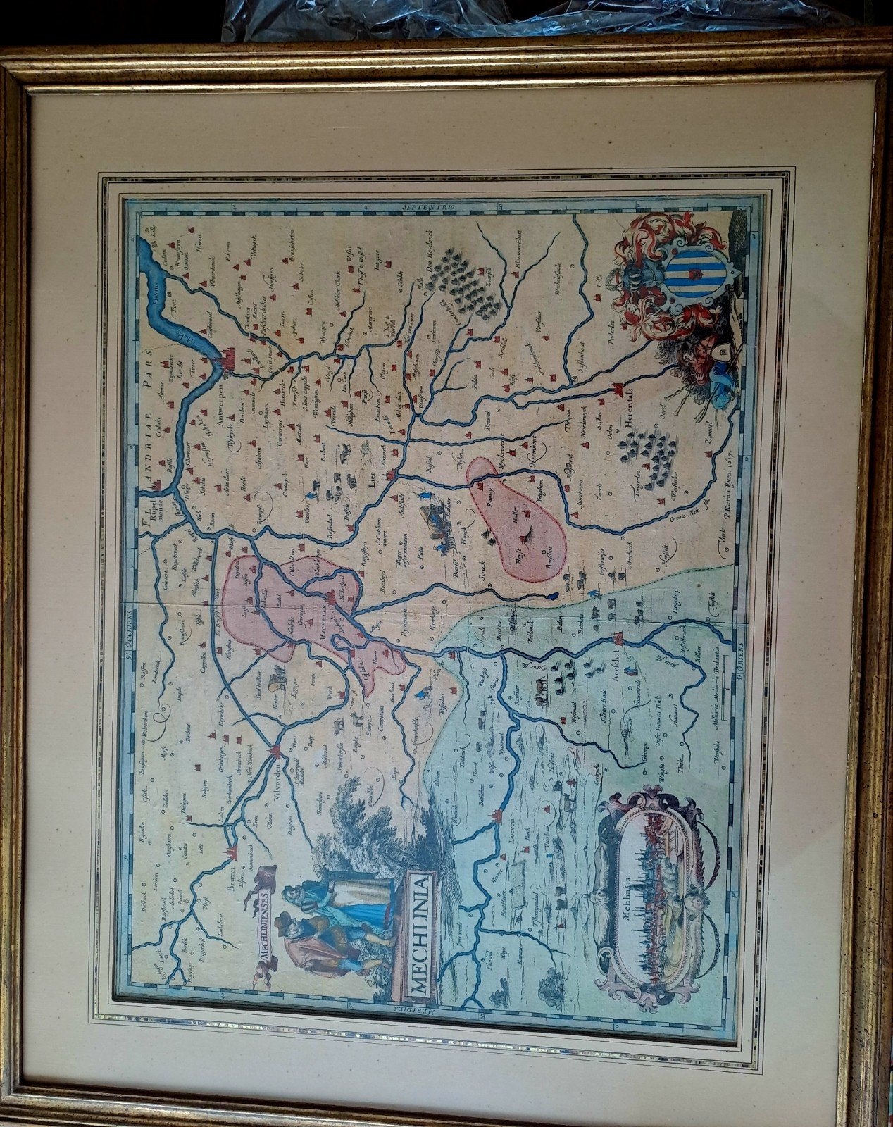 Carte Ancienne de la Seigneurie de Mechelen - Mechlinia 1617, Boeken, Ophalen, Landkaart