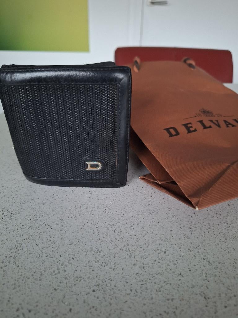 portefeuille zwart fijn gevlochten leder delvaux, Zwart, Zo goed als nieuw, Leder, Ophalen