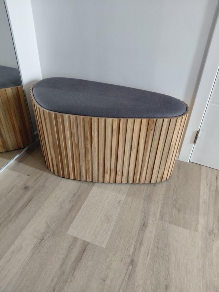 Petite banquette en teck Grover Cielo, Teck, Moins de 50 cm, 50 à 100 cm, Comme neuf