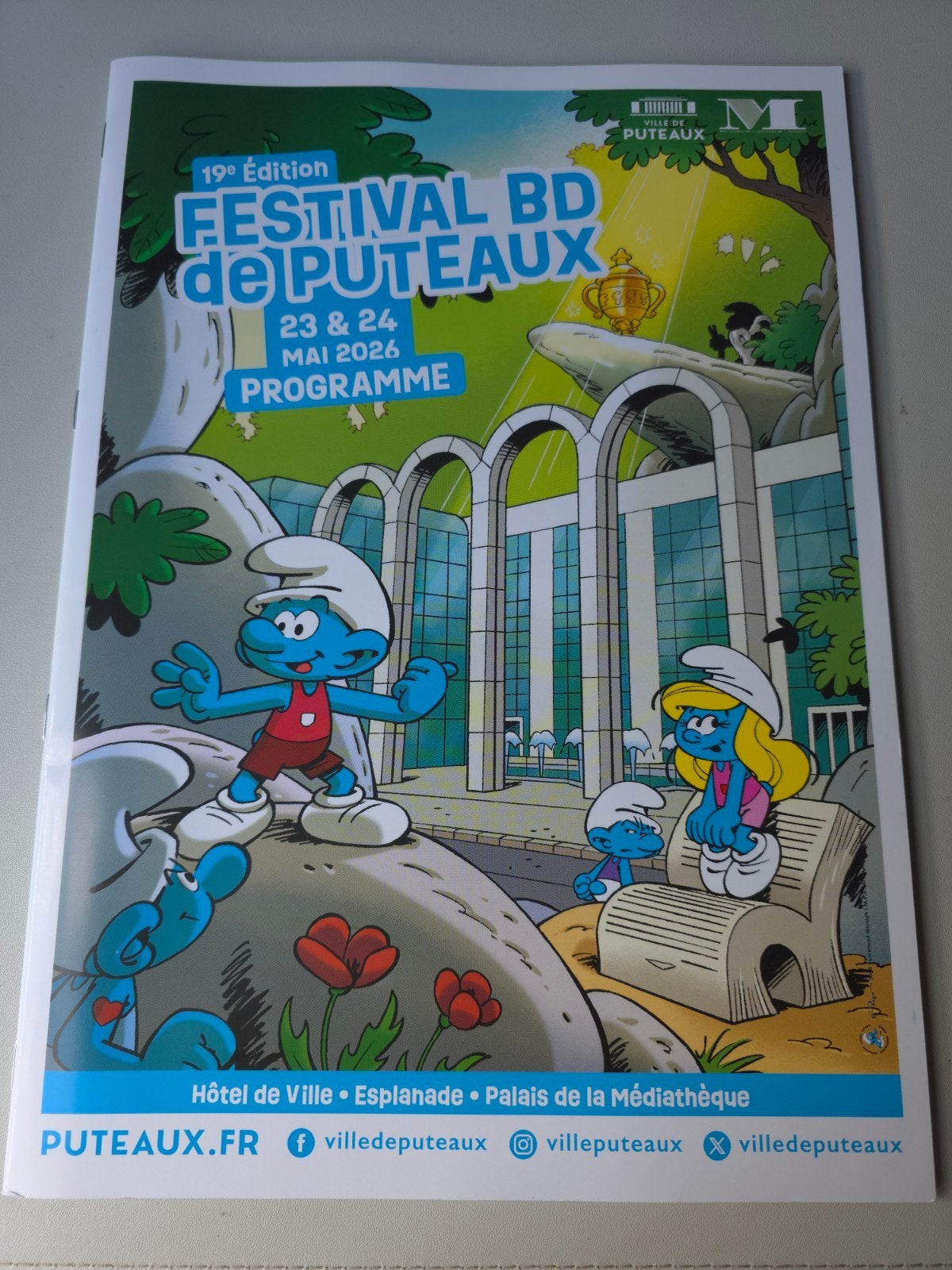 Programme livre Festival BD Schtroumpf, Verzamelen, Ophalen of Verzenden, Nieuw, Verschillende Smurfen, Stripboek