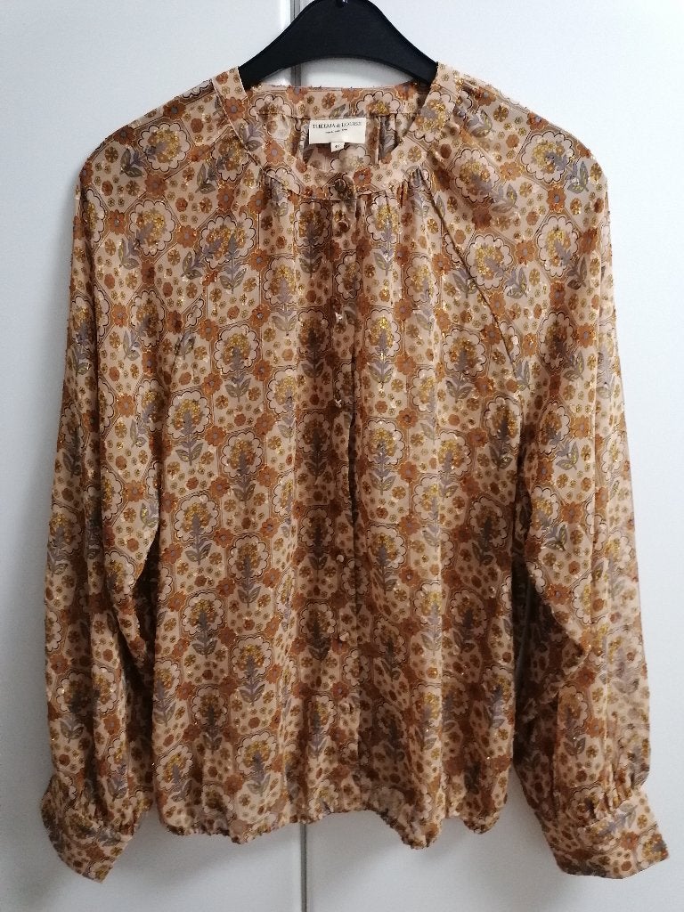 Roestkleurige bloes met lange mouwen van Thelma en Louise,40, Kleding | Dames, Blouses en Tunieken, Ophalen of Verzenden, Zo goed als nieuw