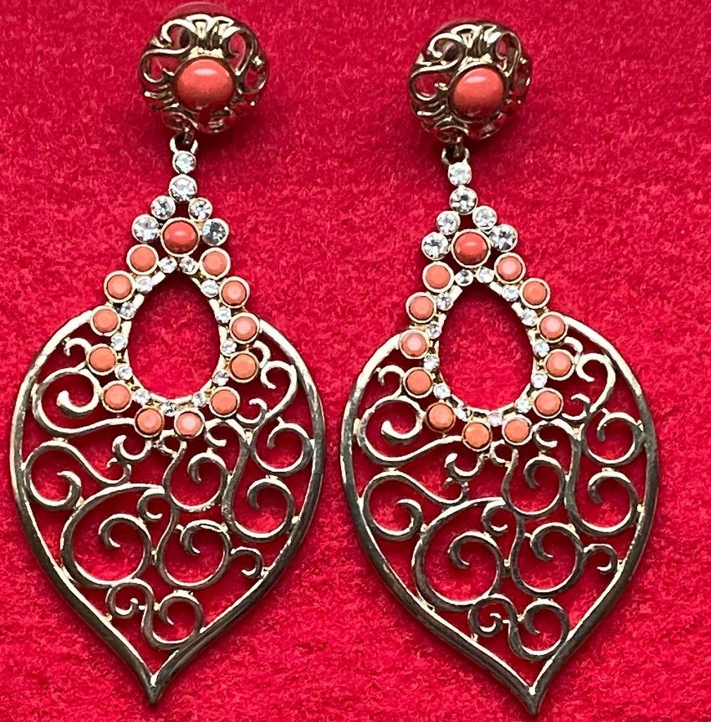 Paire de Boucles d'Oreilles Vintage, Bijoux, Sacs & Beauté, Bijoux anciens, Enlèvement ou Envoi, Autres matériaux, Boucles d'oreilles