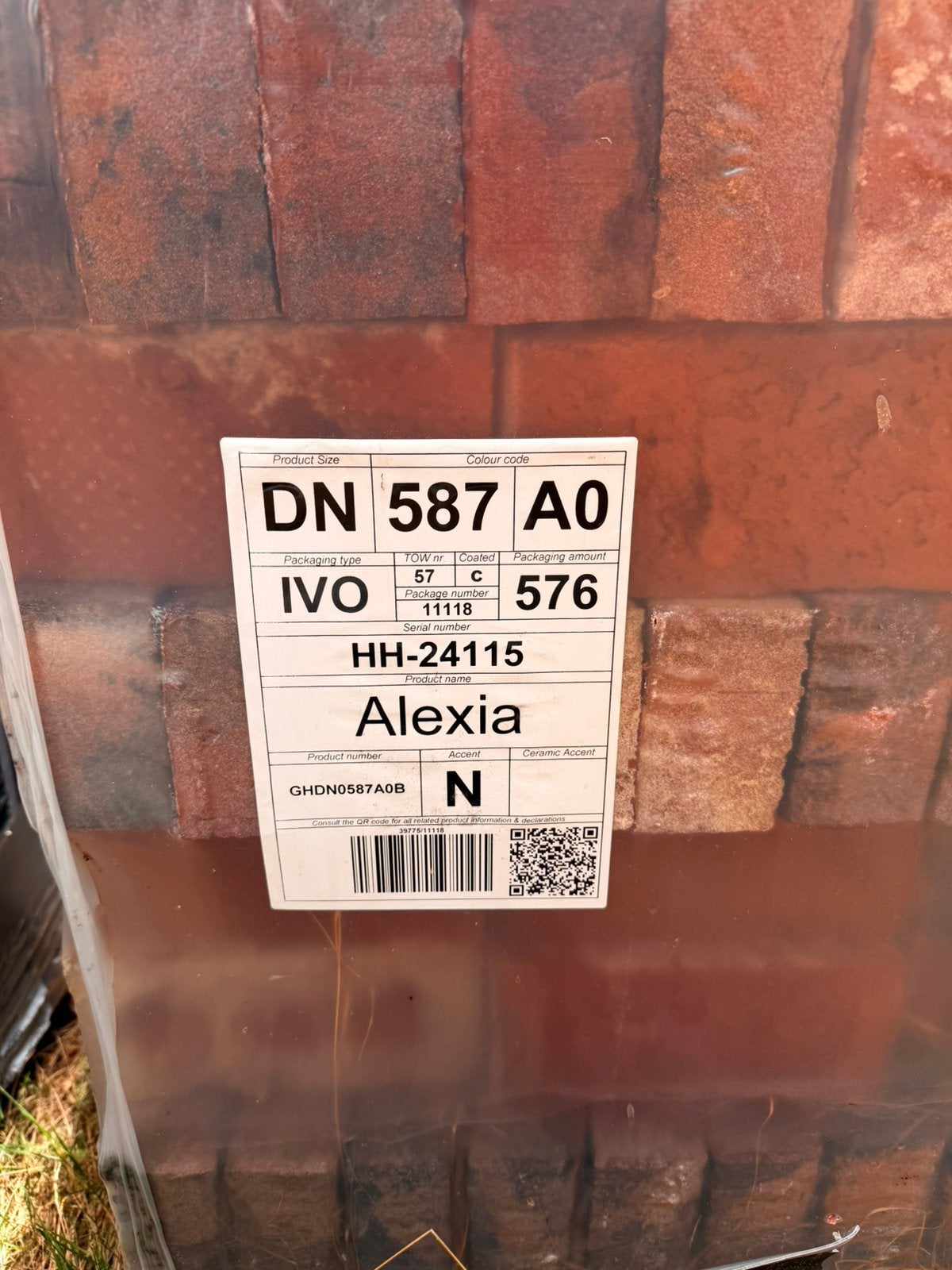 Vandersanden Alexia 587 gevelstenen/Volle pallet+3/4pallet, Doe-het-zelf en Bouw, Metselstenen, Ophalen, Nieuw