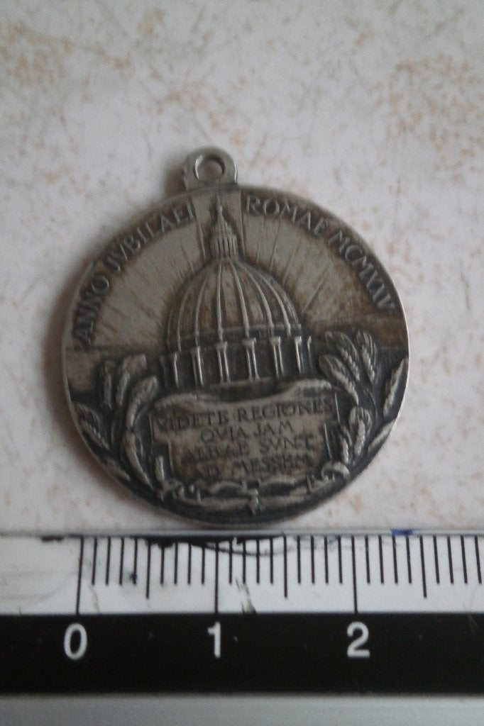 Grande Médaille religieuse Pape Pie XI signée EB, pendentif, Ophalen of Verzenden