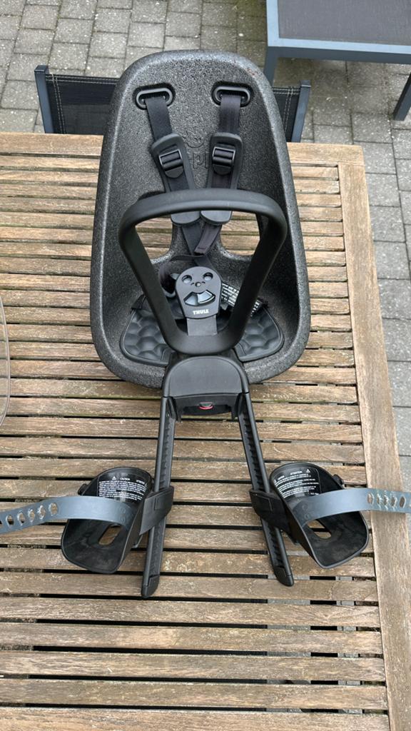 Thule Yepp fietsstoeltje vooraan, Fietsen en Brommers, Ophalen, Voetsteuntjes, Voorzitje, Zo goed als nieuw