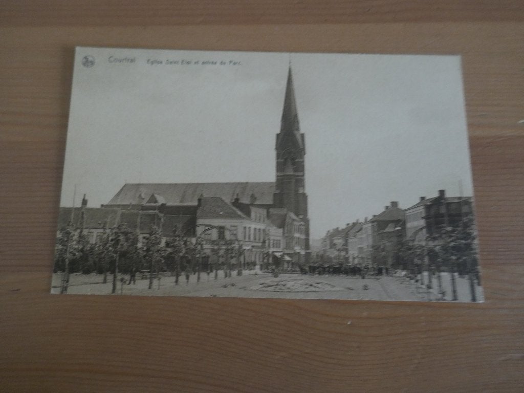 kortrijk courtrai église saint eloi et entrée du parc, Envoi, Non affranchie, Flandre Occidentale