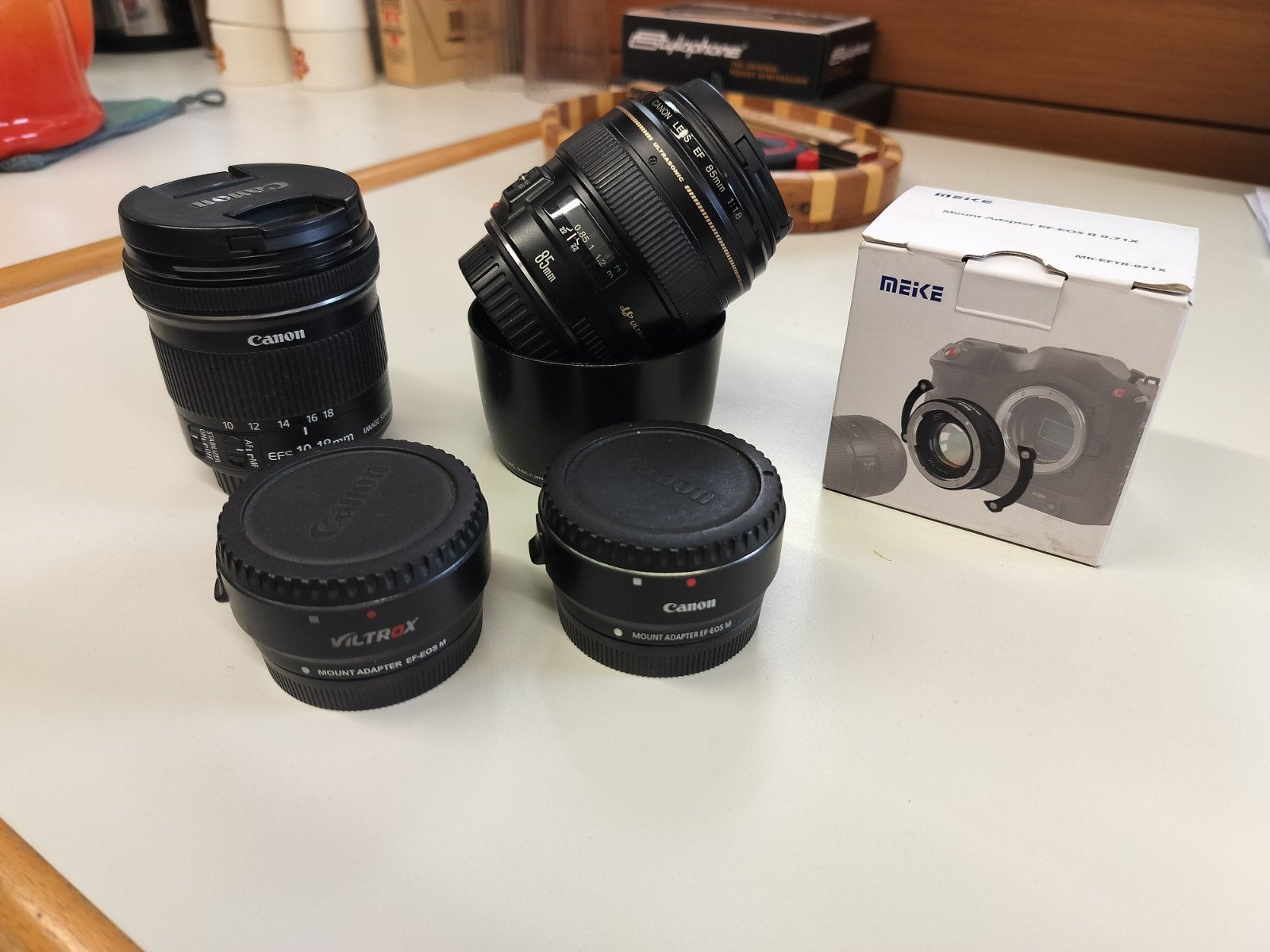 Canon / Viltrox / Meike Lenzen & adaptors EF-M EF-R, TV, Hi-fi & Vidéo, Enlèvement ou Envoi, Canon, Canon EF