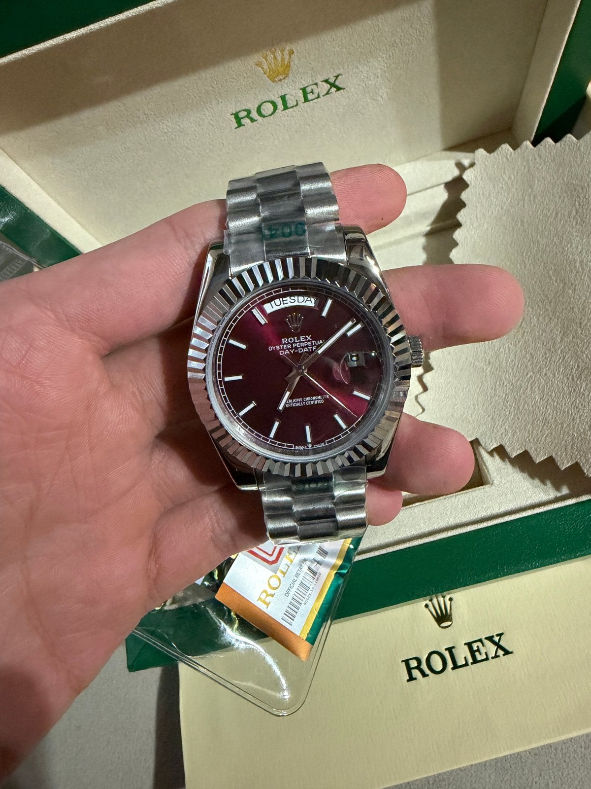 Rolex 36mm ( wine red ) vintage, Bijoux, Sacs & Beauté, Enlèvement ou Envoi, Comme neuf, Rolex