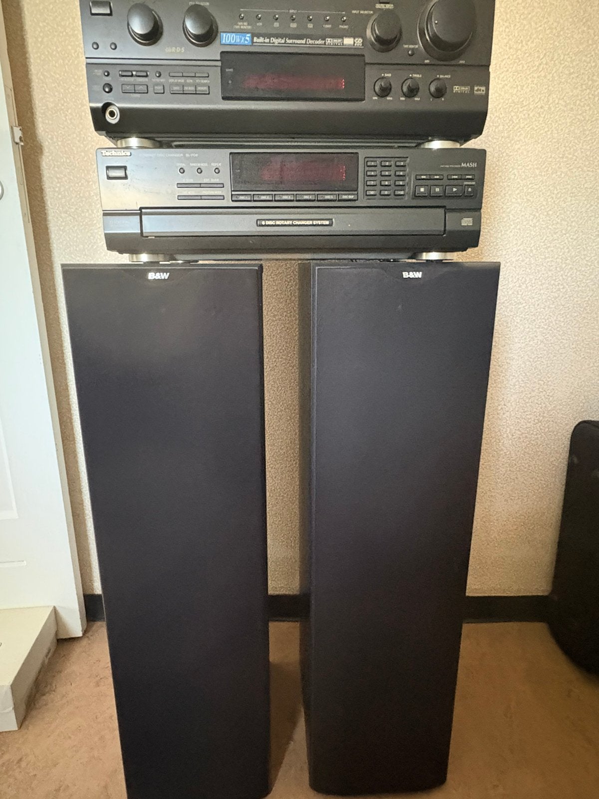Récepteur stéréo Technics et changeur de CD 5 CD, TV, Hi-fi & Vidéo, Enlèvement, Comme neuf, Lecteur CD, Composants en vrac