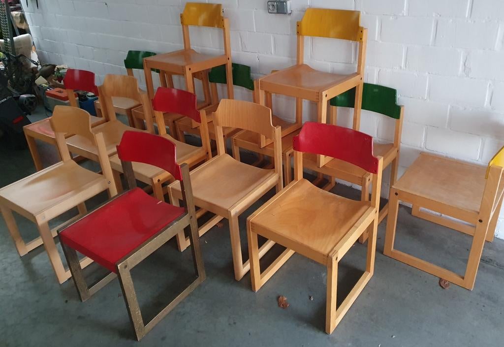 Lot houten vintage stoelen setprijs alles samen te koop, Enlèvement