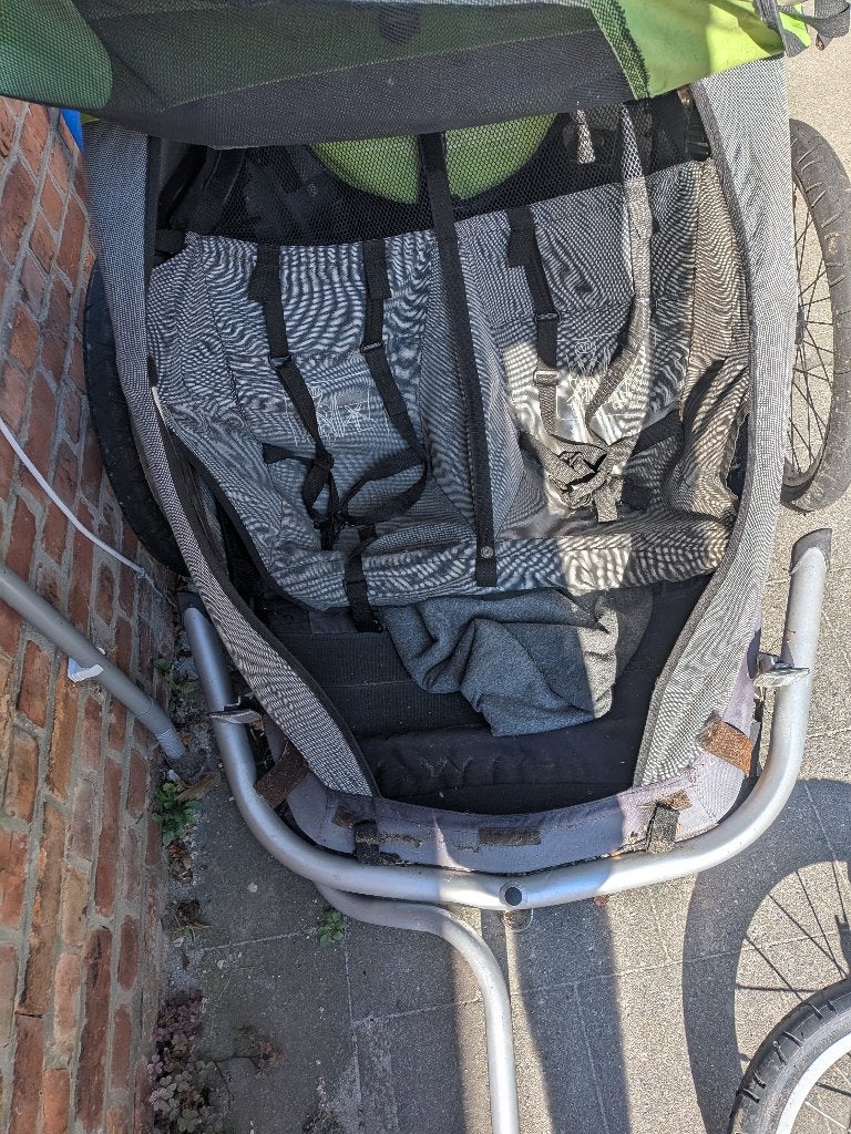 Fietskar 2 personen, Fietsen en Brommers, Ophalen, Gebruikt, Kinderkar, Croozer