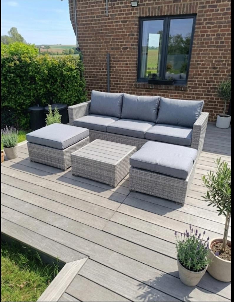 Salon jardin miami neuve valeur 1200 euro, Ophalen, 6 zitplaatsen, Loungeset, Nieuw