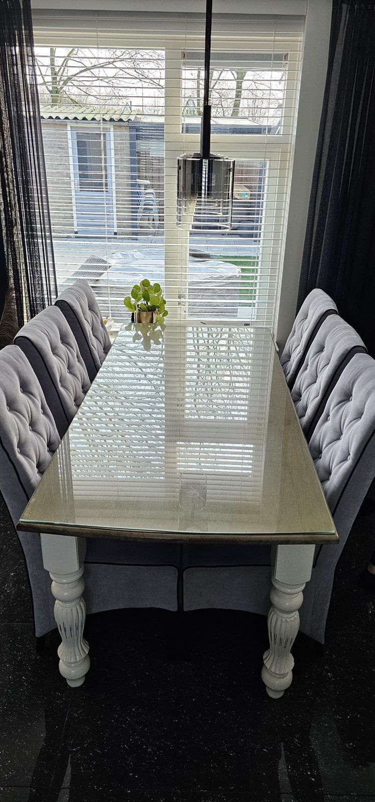 Eettafel met 6 stoelen, Ophalen, Zo goed als nieuw