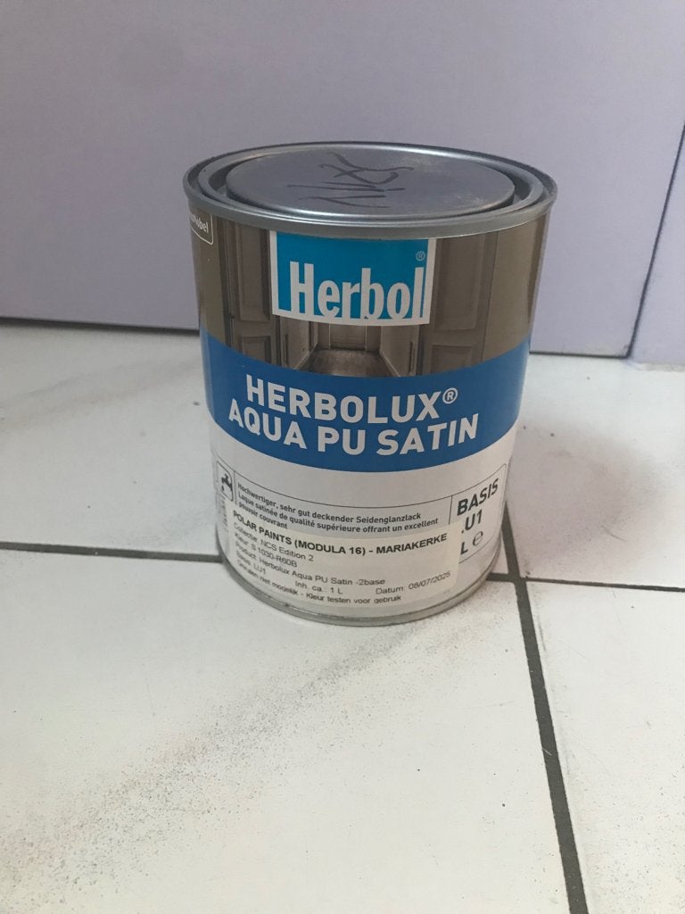 Zijdeglanslak Herbolux (Herbol) Aqua Pu Satin Lila NIEUW!, Ophalen, Overige kleuren, Nieuw, Verf