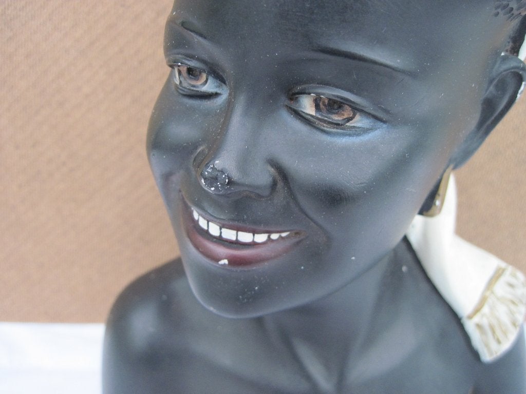 Borstbeeld Afrikaanse vrouw, Rafaello Scali - Belgie, Ophalen of Verzenden, Vrouw