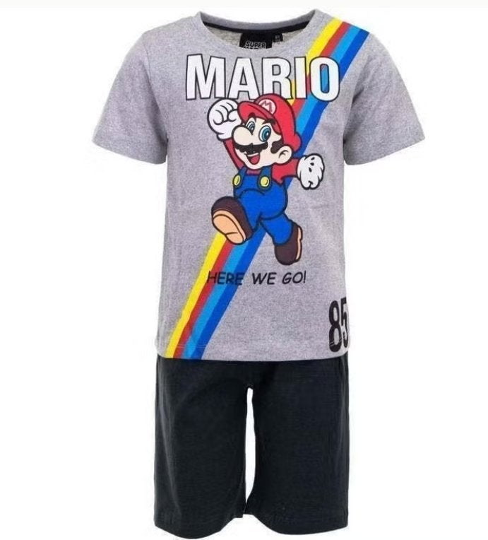 Super Mario Shortama Here we Go - Mt 98 - 104 - 110 - Katoen, Kinderen en Baby's, Kinderkleding | Maat 98, Super Mario, Nacht- of Onderkleding