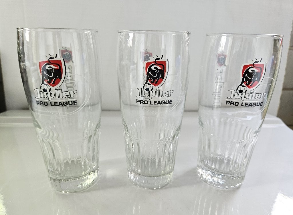 3 Jupiler glazen. Pro League., Ophalen, Nieuw, Glas of Glazen, Jupiler