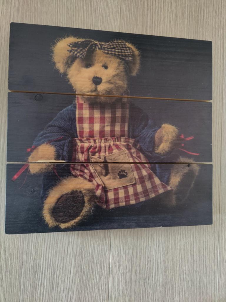 Houten kader met fotoafdruk beer, Ophalen