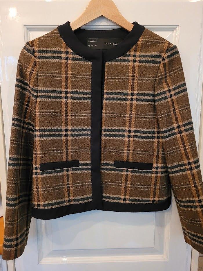 geruite jas zara small, Kleding | Dames, Beige, Ophalen of Verzenden, Zo goed als nieuw, Jasje