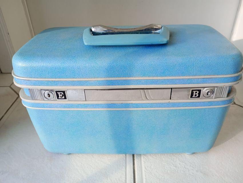 Trousse de beauté Samsonite vintage robuste, Enlèvement, Utilisé, Bleu, Rigide