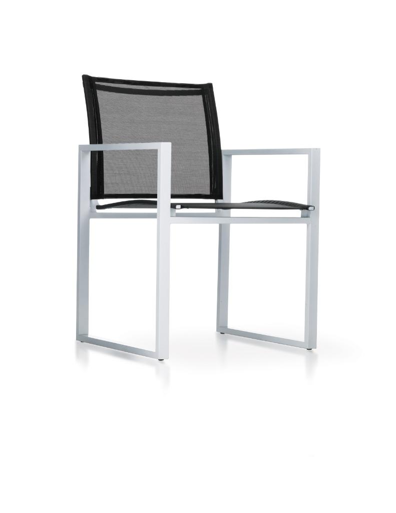 chaise de jardin  - cadre alu taupe, assise/dos noir, Jardin & Terrasse, Enlèvement, Neuf, Aluminium