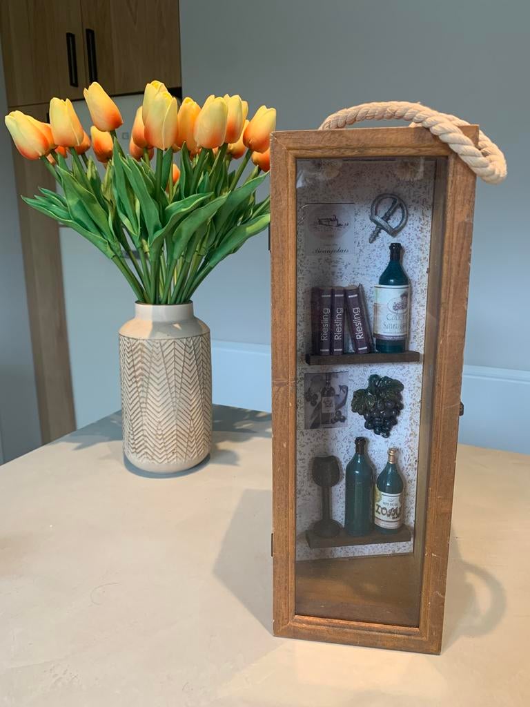 Vintage houten wijnkist 3d achtergrond   Wooden Wine Box, Ophalen of Verzenden, Zo goed als nieuw