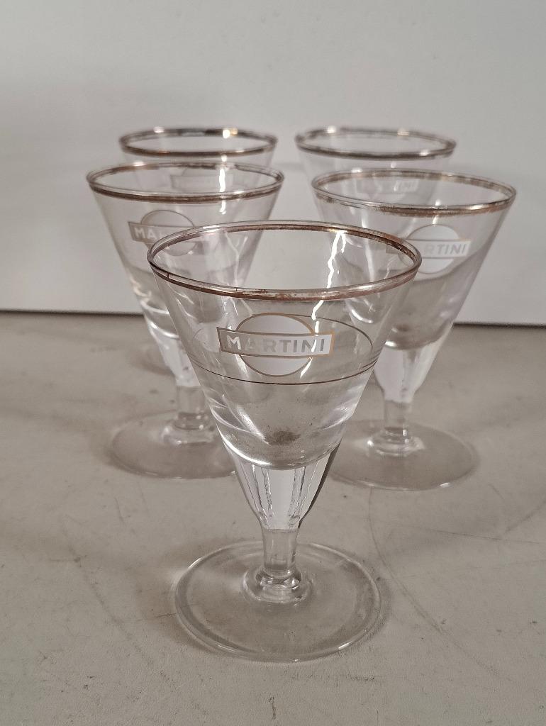 Vintage jaren 1960 Martiniglazen  - 5 stuks, Collections, Verres & Petits Verres, Enlèvement ou Envoi, Utilisé