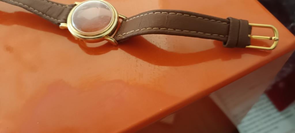 Cadran cadre bracelet ➡️ sans montre dame vintage grave or, Enlèvement, Autres matériaux, Bracelet, Doré