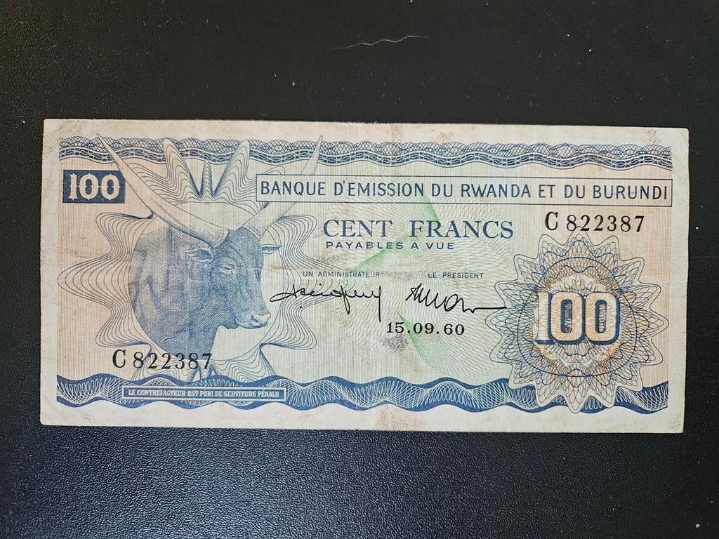 Rwanda et du Burundi pick 5a 1960 zeldzaam, Postzegels en Munten, Ophalen of Verzenden, Burundi, Los biljet