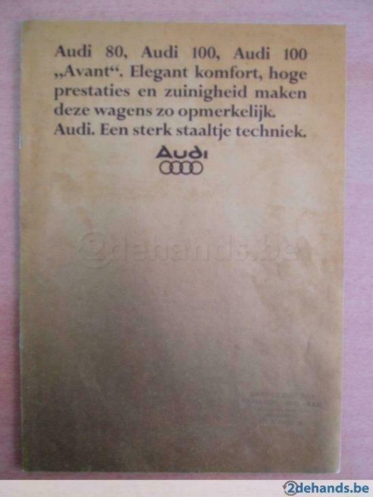 Brochure AUDI 80 en 100., Enlèvement ou Envoi, Comme neuf, Audi