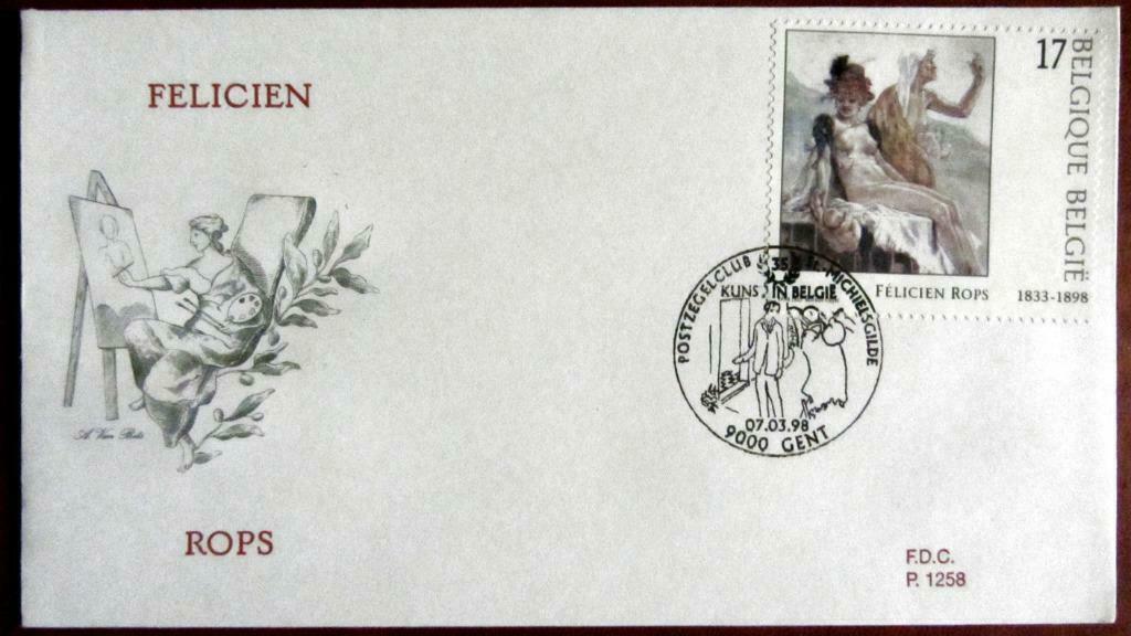 FIRST DAY COVER- SCHILDERIJEN- SCHILDERS- ROPS-COBRA- BELGIË, Enlèvement ou Envoi, Affranchi, Autres thèmes