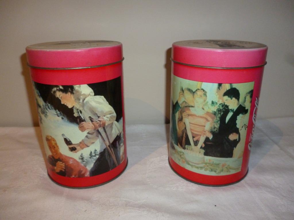 2 anciennes boîtes rondes en fer COCA-COLA boîtes en fer, Enlèvement