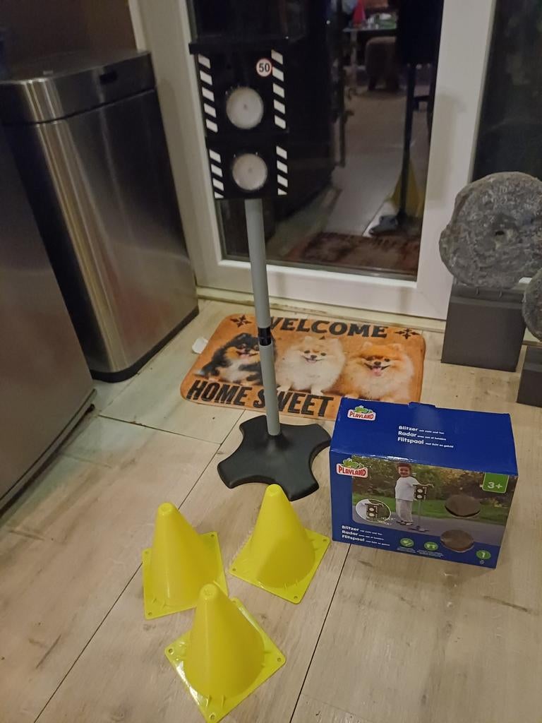 Flitspaal met licht en geluid + kegels, Ophalen of Verzenden, Met licht