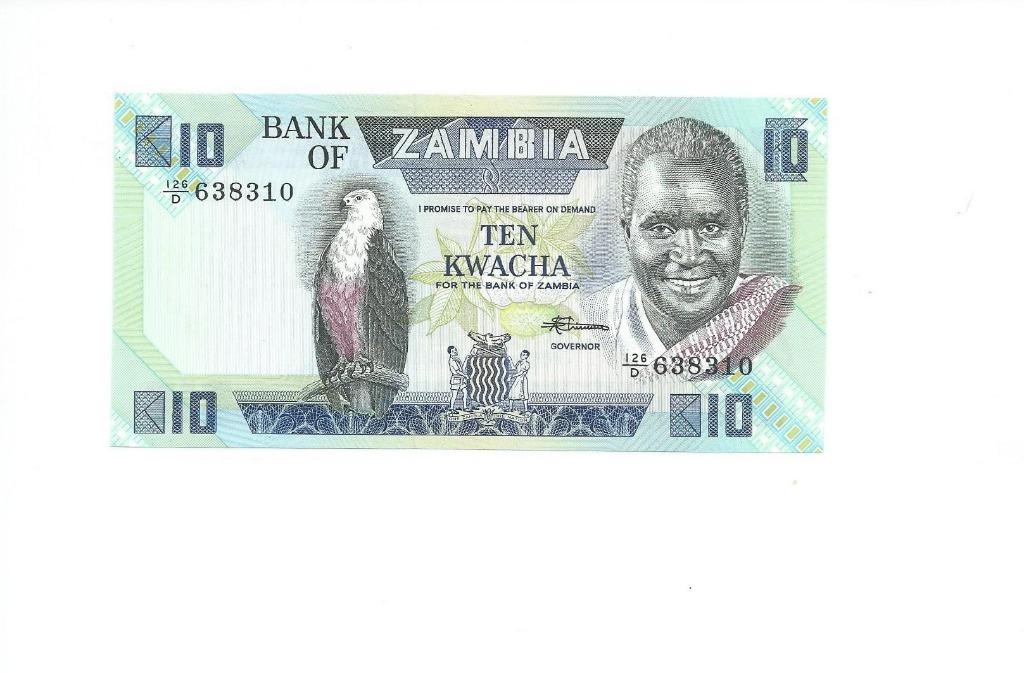 Zambia, 10 Kwacha ND(1980-88), UNC., Postzegels en Munten, Bankbiljetten | Afrika, Ophalen of Verzenden, Zambia, Los biljet