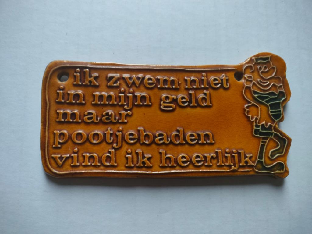 Ik Zwem Niet in mijn Geld Pootjebaden Vind ik heerlijk, Ophalen of Verzenden, Zo goed als nieuw, 9 cm, Met ophangsysteem
