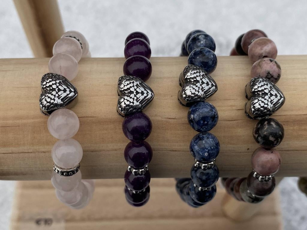 Superbes bracelets en pierre naturelle , Neuf, Enlèvement ou Envoi, Autres couleurs, Avec bracelets à breloques ou perles
