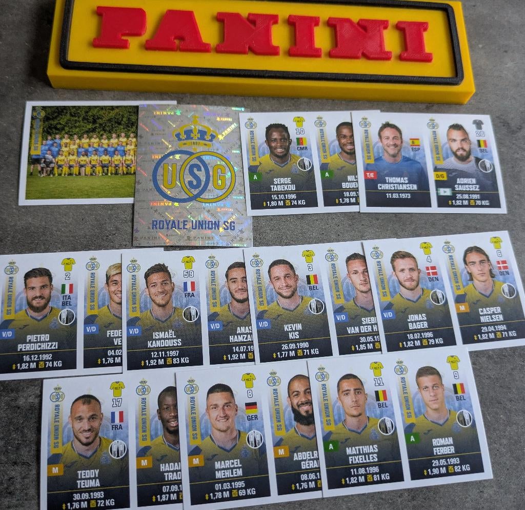 PANINI 11x STICKERS FOOTBALL 2019/20 voetbal  UNION S.G., Ophalen of Verzenden, Nieuw